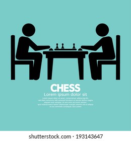 Chess Player Sign Vector Illustration