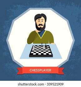 Chess player. Vector illustration. 