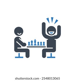 Chess Players Celebrating icon - Simple Vector Illustration