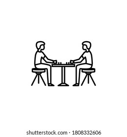 chess, players line icon. Signs and symbols can be used for web, logo, mobile app, UI, UX