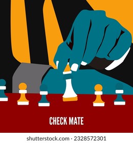 Chess players moving chess pieces, in order to celebrate world chess day