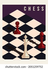 Chess poster with purple background