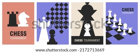 Chess posters. Chess tournament announcement design.
