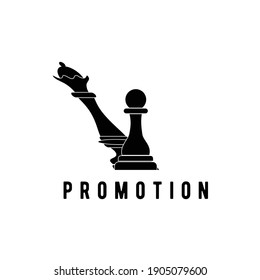 chess promotion pawn transformation become queen vector design illustration