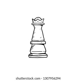  Chess Queen Figure  doodle