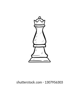 Chess Queen Figure  doodle