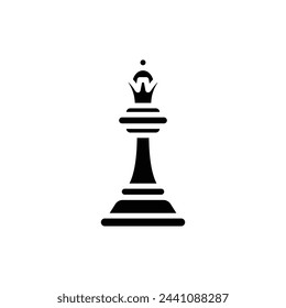 Chess Queen Filled Icon Vector Illustration