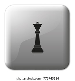 Chess queen flat vector icon.