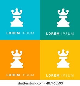 Chess Queen Four Color Material Designed Icon / Logo