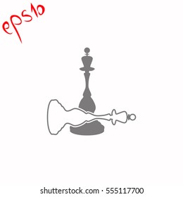 Chess queen grey icon.