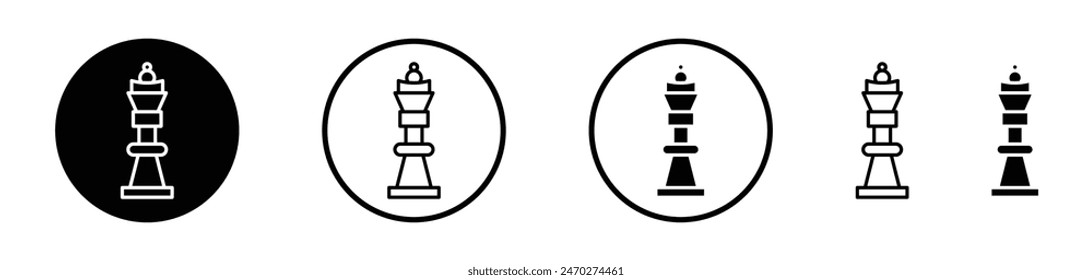 Chess queen icon collection. Chess crown piece vector icon. Chess game symbol. Business strategy vector.