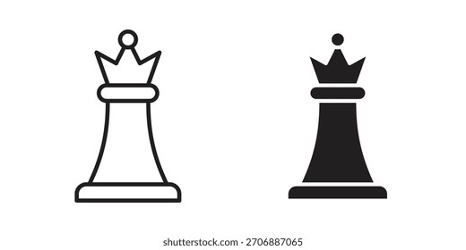 Chess queen icon collection. modern simple icons for web