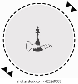 Chess queen icon Flat Design. Isolated Illustration.