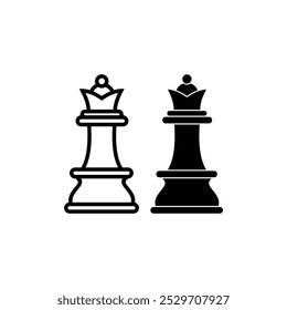 Chess queen icon flat sign design vector