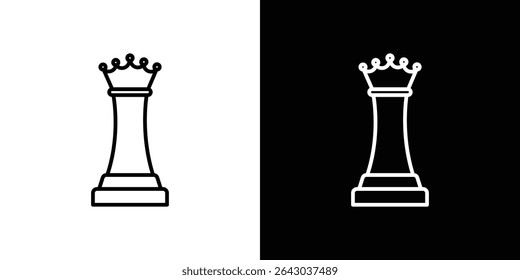Ícone da rainha do xadrez Vetor de logotipo de estilo plano. perfeito para designs de interface de usuário