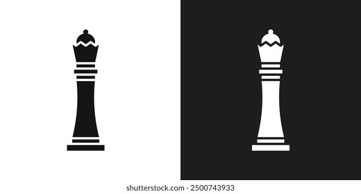 Chess queen icon line art vector