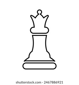 Chess Queen Icon Line Vector graphics