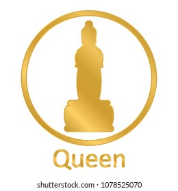 Chess queen icon on white background. Vector illustration.