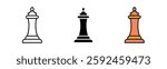 Chess queen icon, Chess queen icon pack, Chess game icon. Business strategy sign, isolated on white background, fill in black and color