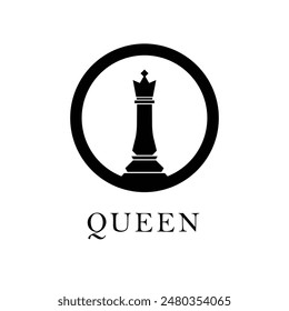 Chess queen icon sign. Chess board game. Vector illustration