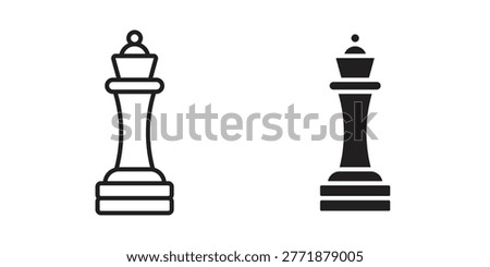 Chess queen icon symbol set. Icon design vectors