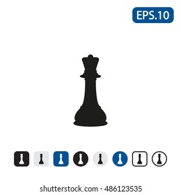 Chess queen icon. Vector