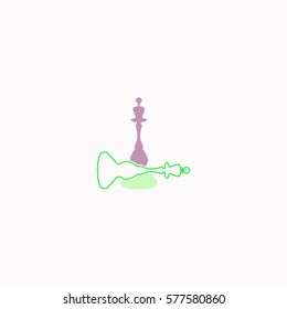 Chess queen  icon Vector design. Colored illustration.