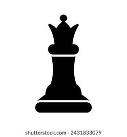 Chess Queen Icon, Vector Graphics Illustrations 
