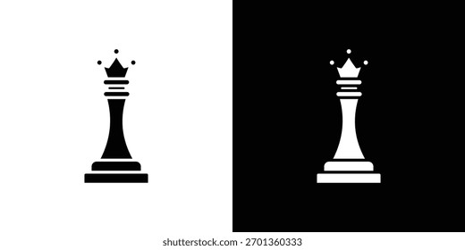 Chess queen icon. Vector illustration. Flat design.