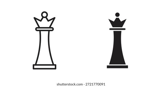Icono de la reina de ajedrez para su diseño de Sitio web, logotipo, App, interfaz de usuario. EPS10