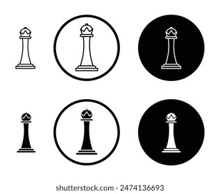 Chess queen line icon set. chess game crown piece vector icon suitable for apps and websites UI designs.