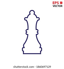 Chess Queen line icon vector. Eps 10 vector illustration.