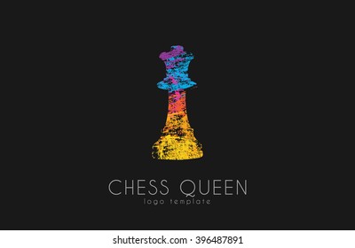 Chess queen logo. Queen logo. Chess logo. Creative logo.