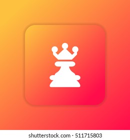 Chess Queen orange bright app ui/ux Icon / Logo design