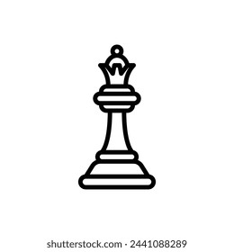 Chess Queen Outline Icon Vector Illustration