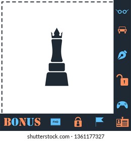Chess queen. Perfect icon with bonus simple icons