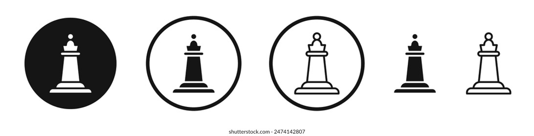 Chess Queen Piece Icon Set. Crown Game Vector Symbol.