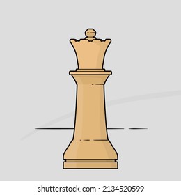 Chess queen piece in simple vector