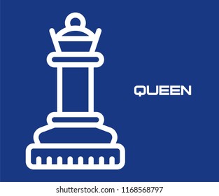 CHESS QUEEN PIECE VECTOR ICON 