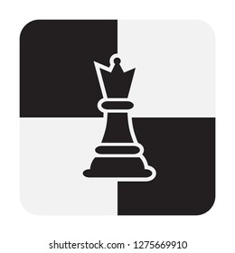 Chess Queen Pieces isolated on white background. Chessboard Queen Silhouettes Vector Illustration.