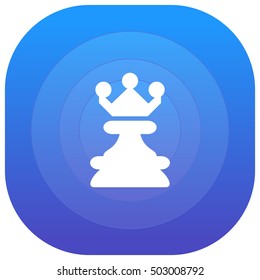 Chess Queen Purple - blue circular UI/UX App Icon / Logo Design
