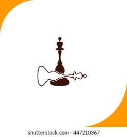 Chess queen sign. Brown icon on white background