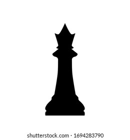 Chess Queen Silhouette Black Minimalist Flat Stock Vector (Royalty Free ...