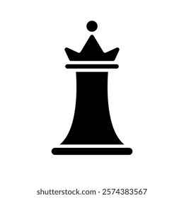 Chess queen silhouette icon. Vector.