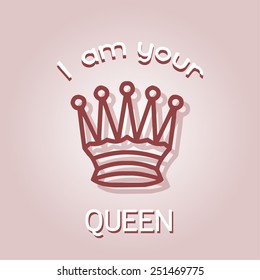 Chess queen symbol. vector illustration