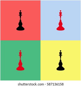 Chess queen vector  icon.