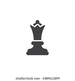 Chess queen vector icon. filled flat sign for mobile concept and web design. Queen chess figure glyph icon. Symbol, logo illustration. Vector graphics