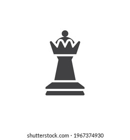 Chess queen vector icon. filled flat sign for mobile concept and web design. Chess piece glyph icon. Symbol, logo illustration. Vector graphics