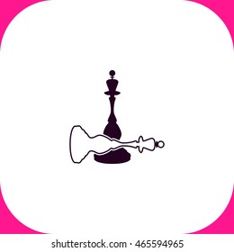 Chess queen vector icon on white background.