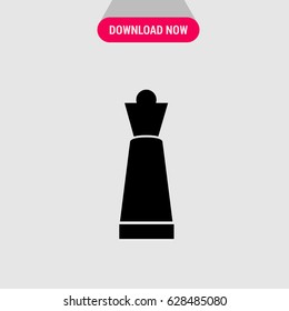 Chess Queen Vector Icon, The symbol of chess piece. Simple, modern flat vector illustration for mobile app, website or desktop app 